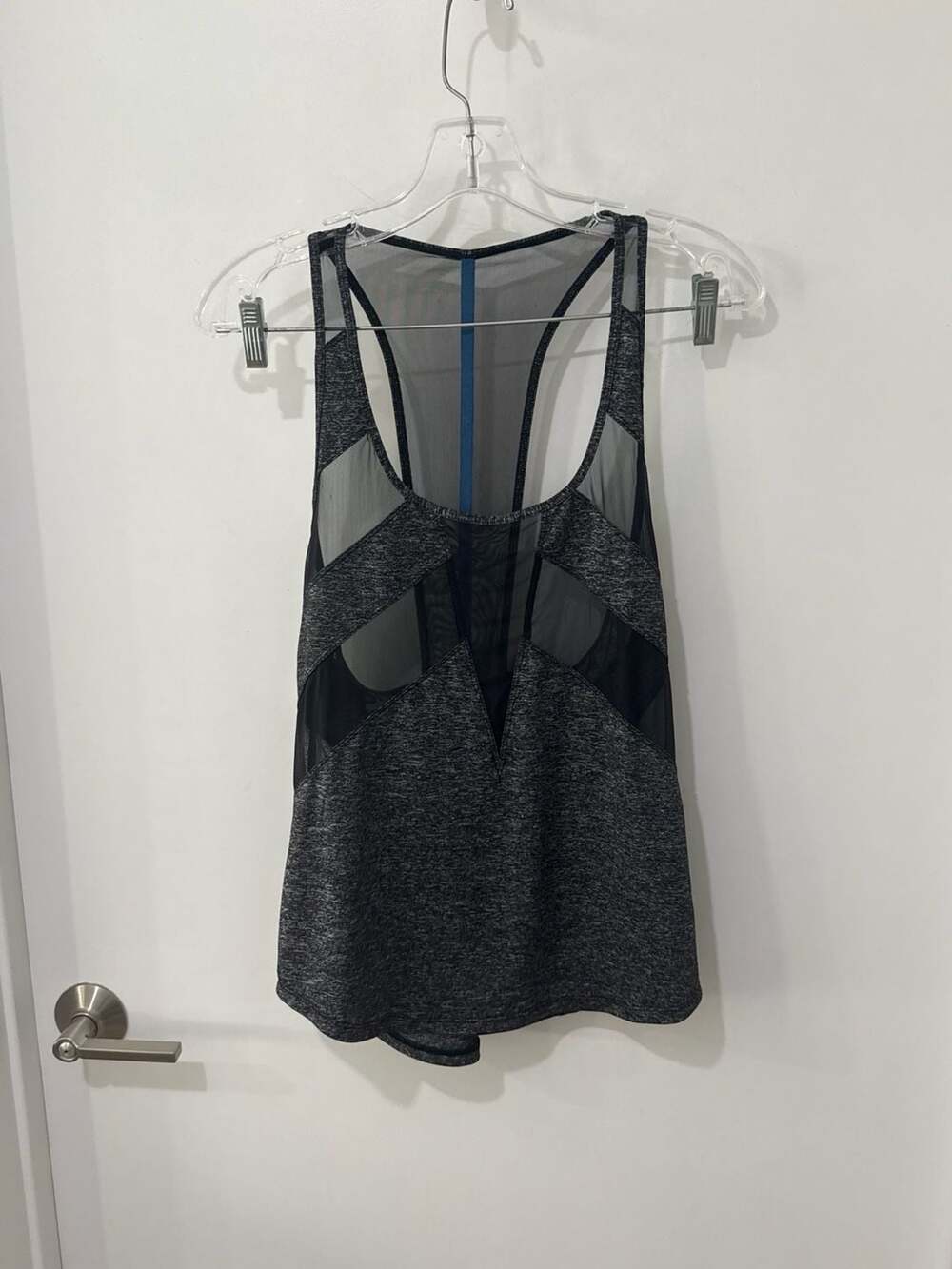 Lululemon 'If You're Lucky' Racerback Tank Top with Mesh Inserts, Heathered Grey